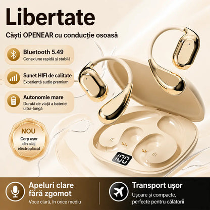 🔋Căști Bluetooth wireless cu design open-ear, cârlig pentru ureche și conducție osoasă🎙️🎧
