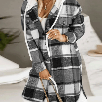 🐏【Połowa ceny na koniec miesiąca】Damska kurtka z kapturem, z polarisem, w większych rozmiarach dostępna