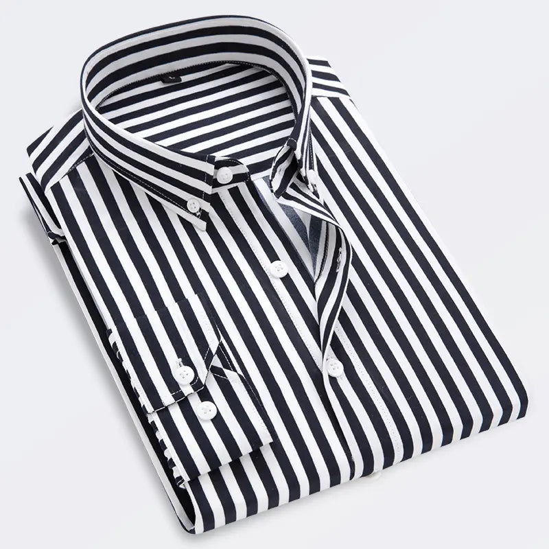 🔥👕【M-5XL】 Cămașă business în dungi pentru bărbați cu mânecă lungă 2026