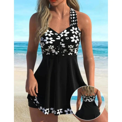 🏖️👙【Ofertă limitată】🌴【S-6XL】Costum de baie elegant cu imprimeu, mărime mare