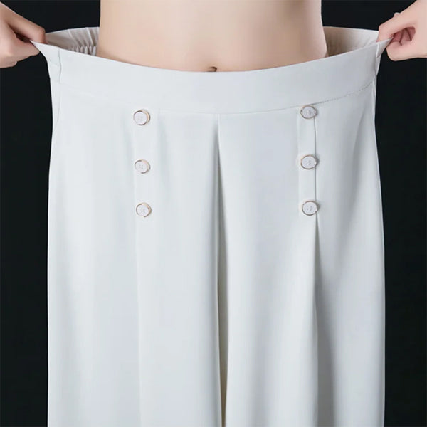 【30%OFF】【M-5XL】Модна драпирана пола с висока талия и широк крачол за жени