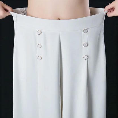 【30%OFF】【M-5XL】Модна драпирана пола с висока талия и широк крачол за жени