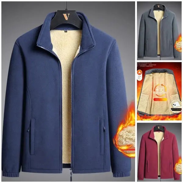 🔥【M-8XL】Geacă de iarnă din fleece pentru bărbați (mărimi mari) – Îmbrăcăminte exterioară elegantă și călduroasă