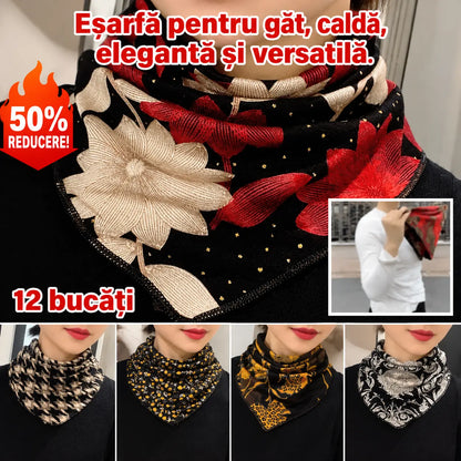 4 bucăți 🍂 Eșarfe triunghiulare pentru femei – căldură și stil pentru această toamnă și iarnă!