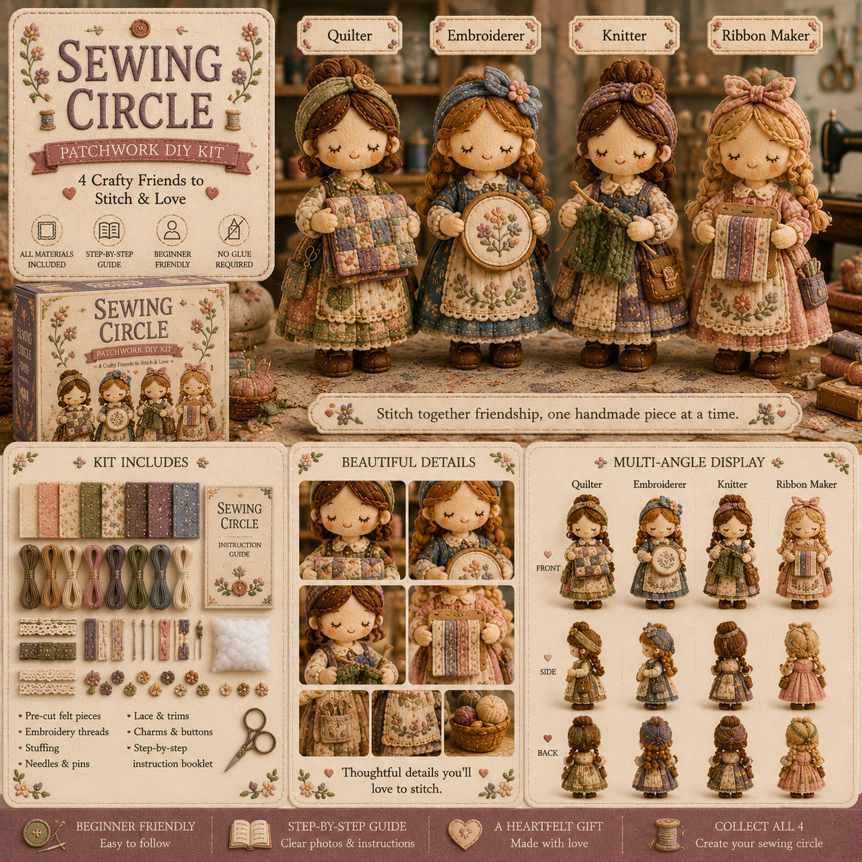 🎁Ultima zi: Profită de reducerea de 49%! 🧵 Set miniatural de patchwork din seria Miniature World
