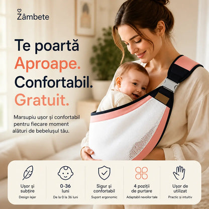 👶 Marsupiu ergonomic și ușor pentru bebeluși | Perfect pentru plimbări și călătorii ✈️