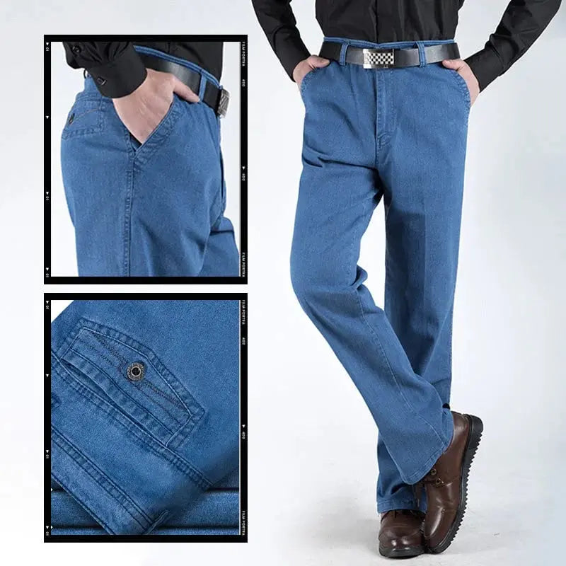 ✨👖 Blugi bărbătești noi, talie înaltă, cu picior drept, 2026