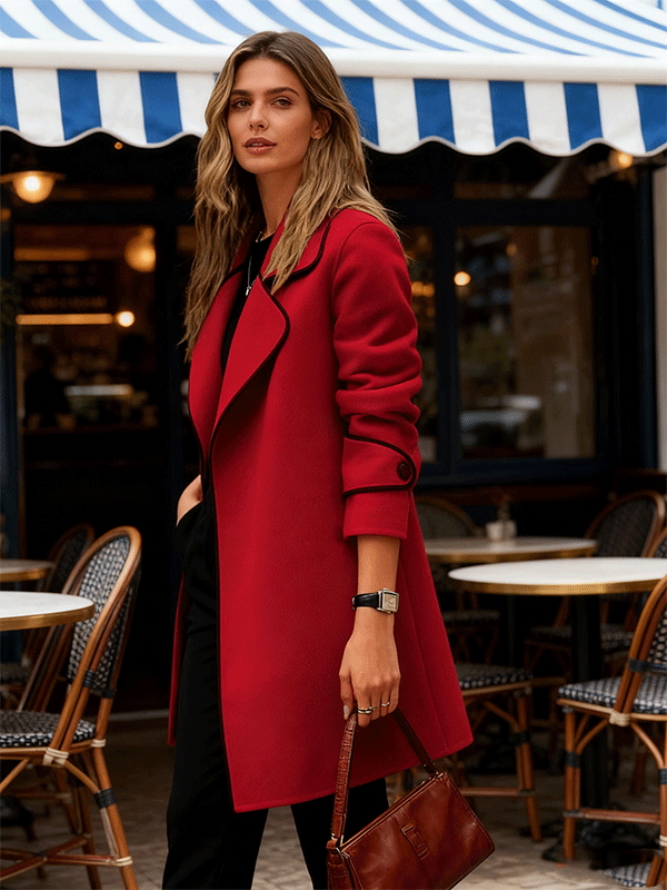 💖🔥【Επίπτωση 50%】[M-4XL] Νέο μοντέλο φθινοπωρινό/χειμερινό 2025, γυναικεία κάρδιган διπλής όψης μέσου μήκους από κασμέρι