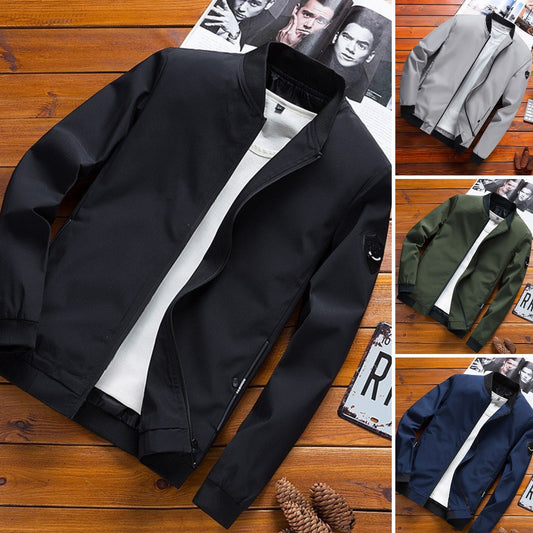 💥💥💥Último día, mitad de precio: chaqueta abrigada de un solo color para hombres para otoño/invierno