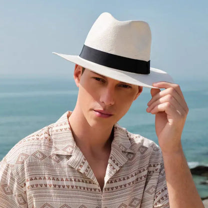 🌿【Plată la livrare】【56–58 cm】Pălărie casual unisex, țesută manual, cu model de palmier