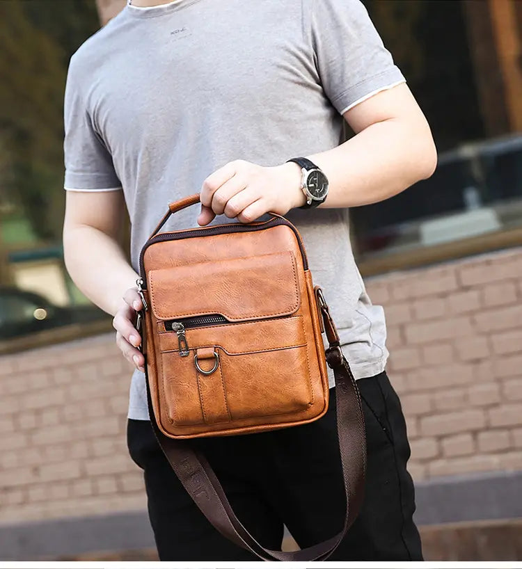 🔥50% reducere👜 Geantă bărbătească modernă și casual din piele, cu capacitate mare