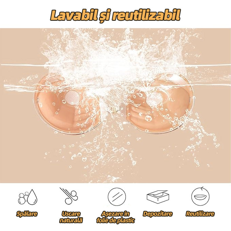 🤝💃🔥Cumpărați 1 obțineți 1 gratuit🔥Sutien invizibil cu cupă Palm, sutien push-up îngroșat de 3 cm, sutien de lenjerie invizibil pentru rochie de mireasă【Potrivit pentru greutatea 40-110 kg】