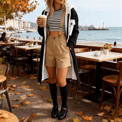 🐏【Połowa ceny na koniec miesiąca】Damska kurtka z kapturem, z polarisem, w większych rozmiarach dostępna