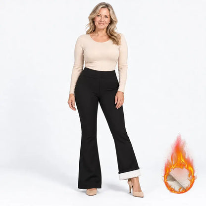 🔥 Pantalonii tăi cu croială dreaptă și căptușeală din blană de miel – călduroși și stilați, toate într-unul singur!