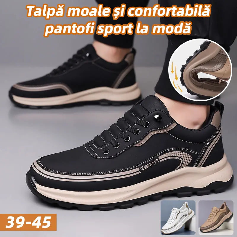 【⚡Reducere de 50% pentru o perioadă limitată】🔥[39-45]Pantofi sport din piele rezistentă la apă și murdărie, cu talpă moale pentru confort maxim
