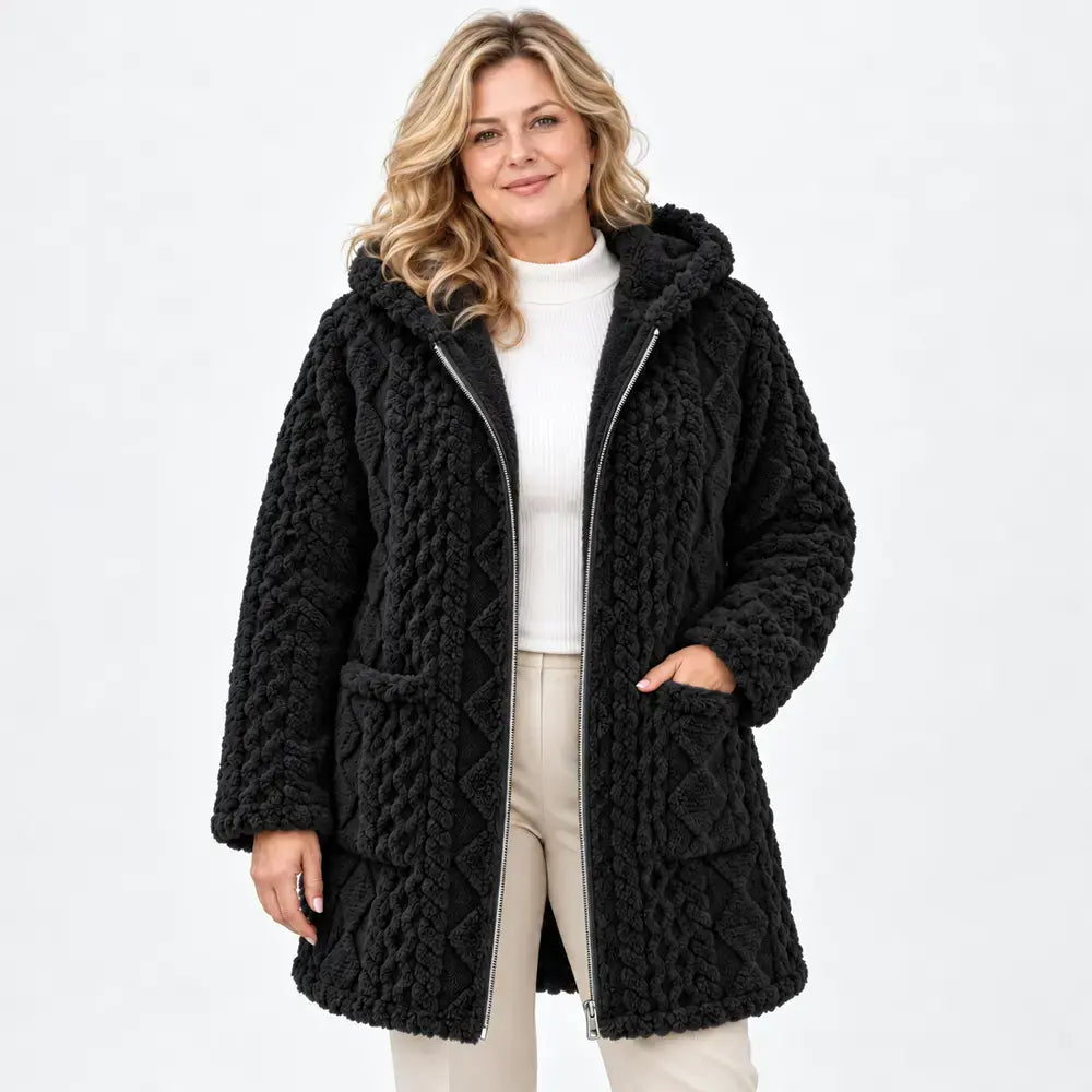 【S–3XL】Cardigan popular pentru femei, cu fermoar, material neted, reversibil și plușat, stil casual, ideal pentru toamnă și iarnă