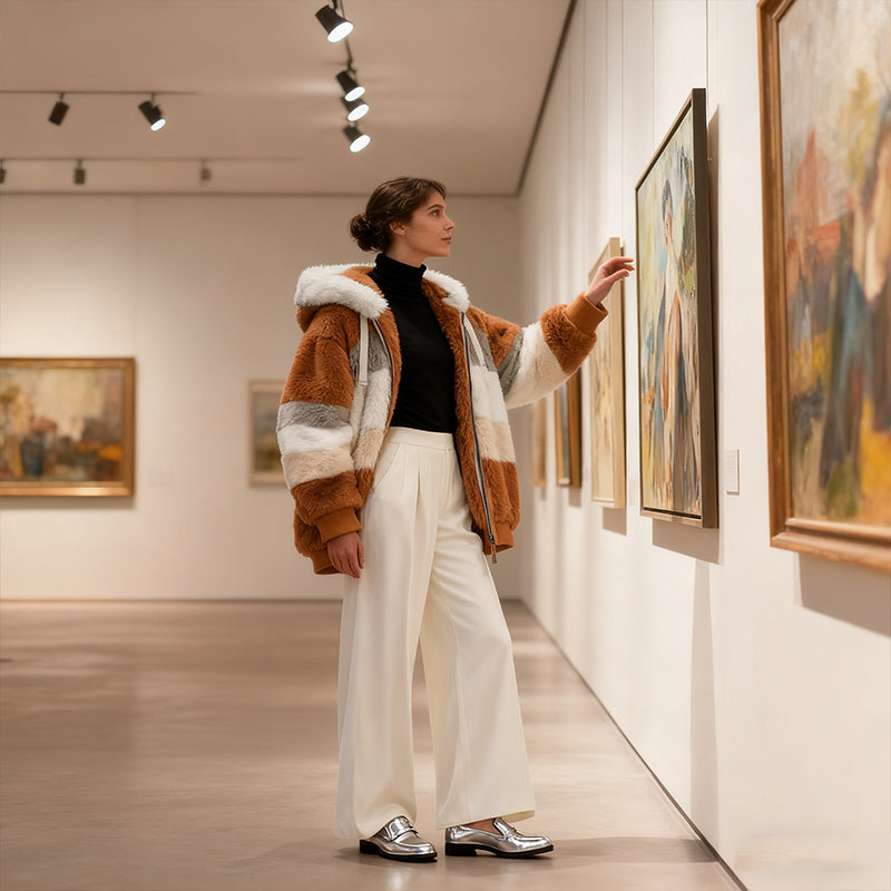 🔥Μισή τιμή για περιορισμένη διάρκειας【S-5XL】Νέο προϊόν για φθινοπωρινή και χειμερινή σεζόν - Γυναικεία μοντέρνα μπλούζα με κουκούλα και συνδυασμένους χρώματα