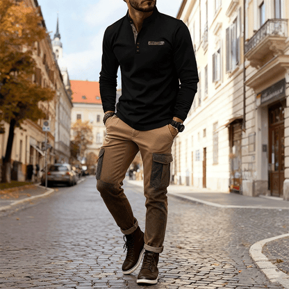 【🔥Specjalna redukcja 50%】【S-3XL】Męskie sportowe koszulki polo z długimi rękawami