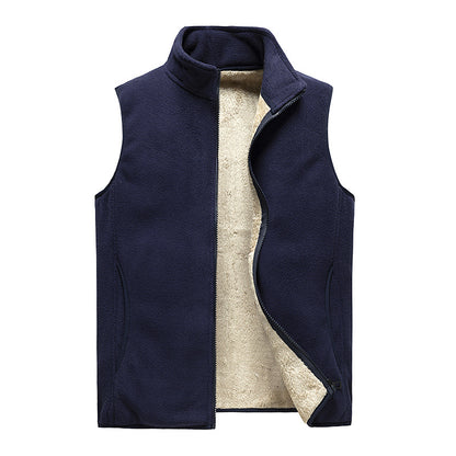 😍【M-SXL】Vestă de iarnă din cașmir pentru bărbați, cu căptușeală din fleece – călduroasă și confortabilă