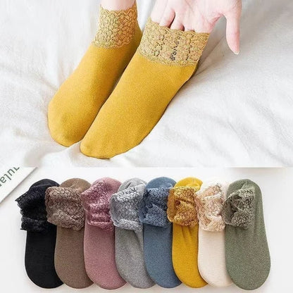 🧦🔥【1 set de 8 perechi】🌸🌸(35-42) Șosete femei din țesătură  cu autoîncălzire – protecție termică inteligentă