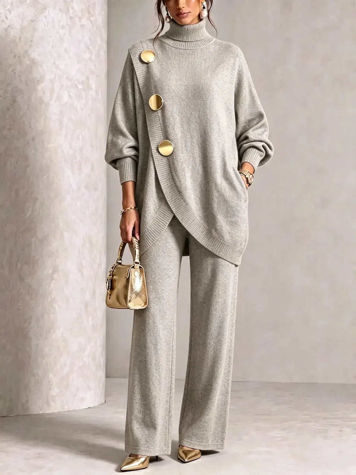✨🔥 La jumătate de preț + livrare gratuită 🚚💕 Set elegant pentru femei: maletă și pantaloni cu croială largă — Confortabil și modern 👗