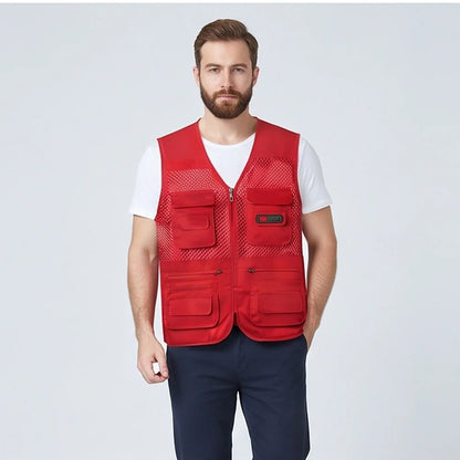 Vesta de Vară Bărbați cu Plasă Respirabilă – Veste Multifuncțională cu Multi-Buzunare pentru Pescuit, Fotografie, Drumeții și Călătorii