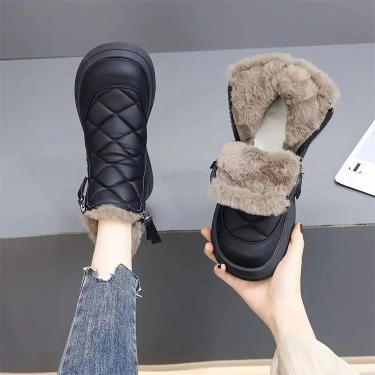 🔥👢【35-41】Stil nou pentru toamnă și iarnă cizme scurte impermeabile, anti-alunecare, calde și la modă, cu talpă moale