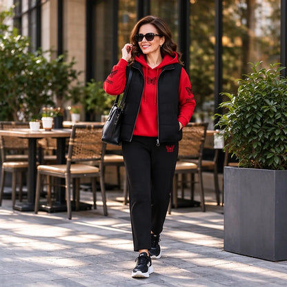 【M-4XL】💟💞Nou set casual din trei piese pentru 2026 (vestă + top + pantaloni)