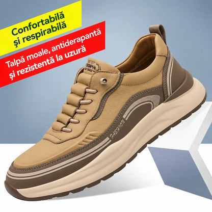 【⚡Reducere de 50% pentru o perioadă limitată】🔥[39-45]Pantofi sport din piele rezistentă la apă și murdărie, cu talpă moale pentru confort maxim