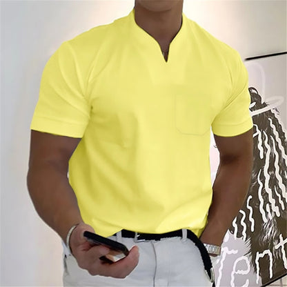 💪👔Tricou polo sport supradimensionat pentru bărbați, confecționat din bumbac elastic