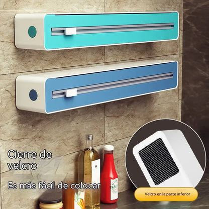 🍱 Dispozitiv magnetic de tăiat folie alimentară, cu montare pe perete – ideal pentru tăiere și depozitare.✅