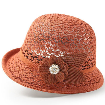 👒Pălărie de soare elegantă, cu design împletit ajurat, oferă protecție puternică împotriva razelor solare.