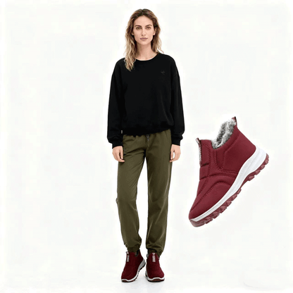 😀🎉🔥Υλική εντός από βελούzeni - Σχεδιασμός με παχιάριστο ύφασμα πατού🔥Χειμερινές γυναικετικές μποτάκια από καμπούρια, ανθεκτικές στο νερό και ζεστές