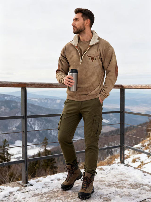 👕【35% ОТСТЪПКА】【S-4XL】2025 Есенно-зимен мъжки моден, топъл пуловер с дълъг ръкав и 3D щампа