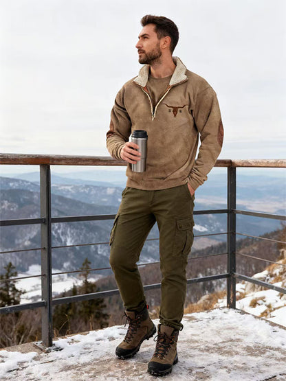 👕【35% ОТСТЪПКА】【S-4XL】2025 Есенно-зимен мъжки моден, топъл пуловер с дълъг ръкав и 3D щампа