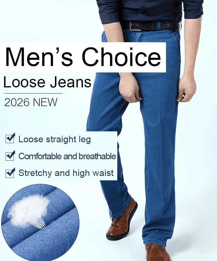 🙋‍♂️👖 2026 noi blugi pentru bărbați cu talie înaltă, elastic, respirabili