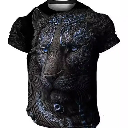 🔥Tricou bărbătesc nou cu mânecă scurtă și imprimeu 3D animal print 2026.