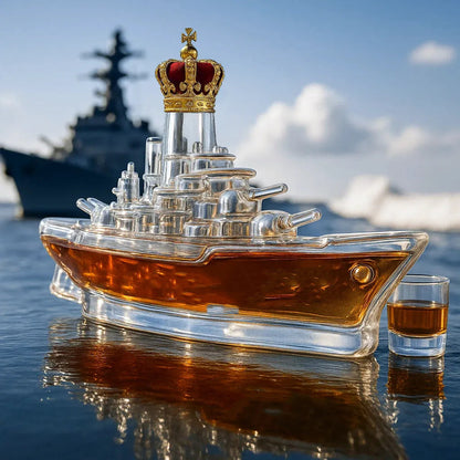 🚢 Set de sticle de whisky cu design amuzant | Sticlă de whisky în formă de submarin | Cadouri originale și decor elegant pentru bar