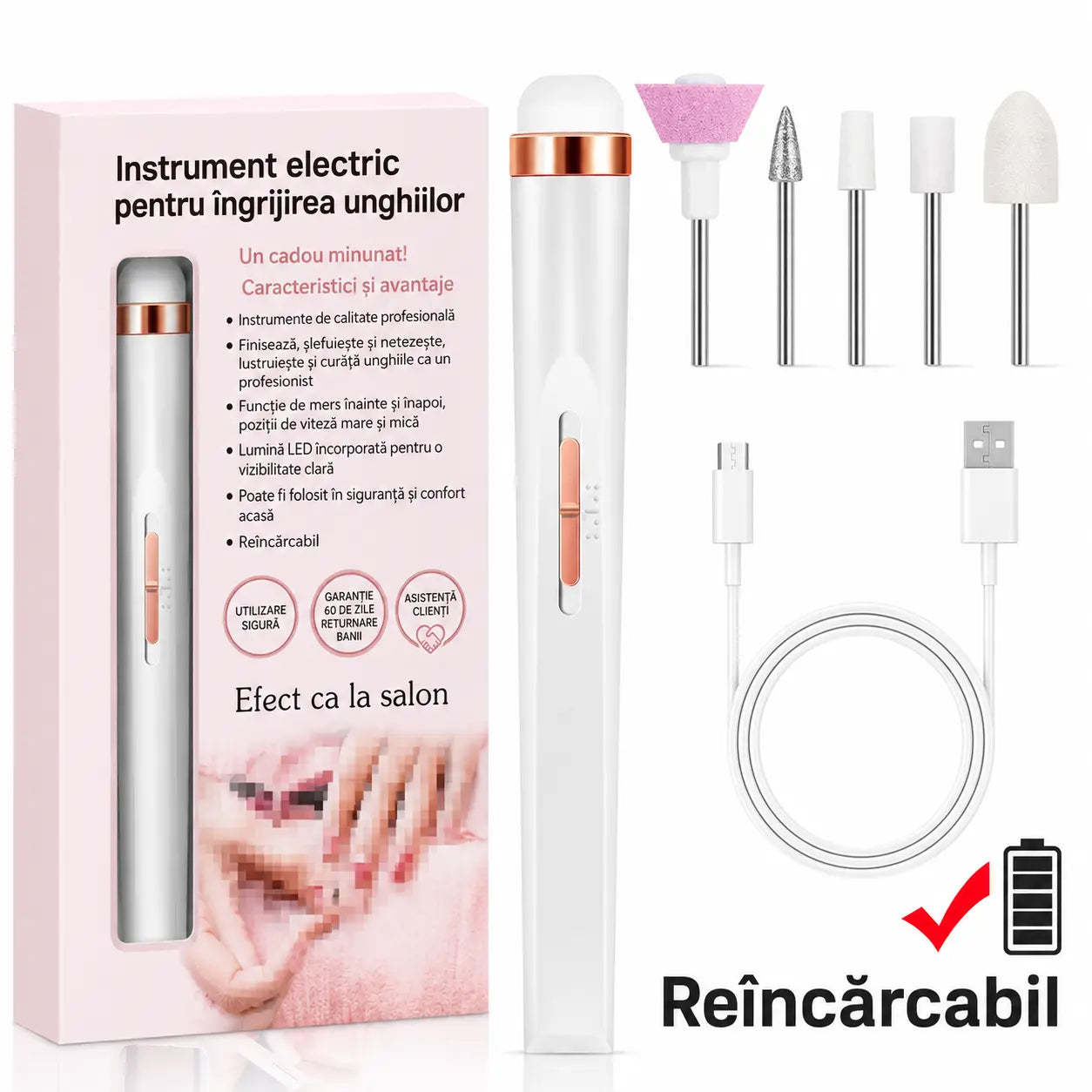 🦶🦶 Pilă electrică pentru unghii afectate de ciupercă, o pilă electrică mică pentru unghii