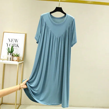 💖【S-4XL】Rochie de pijama cu mânecă scurtă, moale și confortabilă.