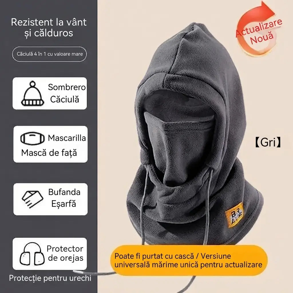 ❄️Căciulă termică cu acoperire completă și căptușeală din fleece, care asigură protecție termică la temperaturi de până la -20 de grade Celsius. ⛷️ Ideală pentru schi, motociclism și activități în aer liber.