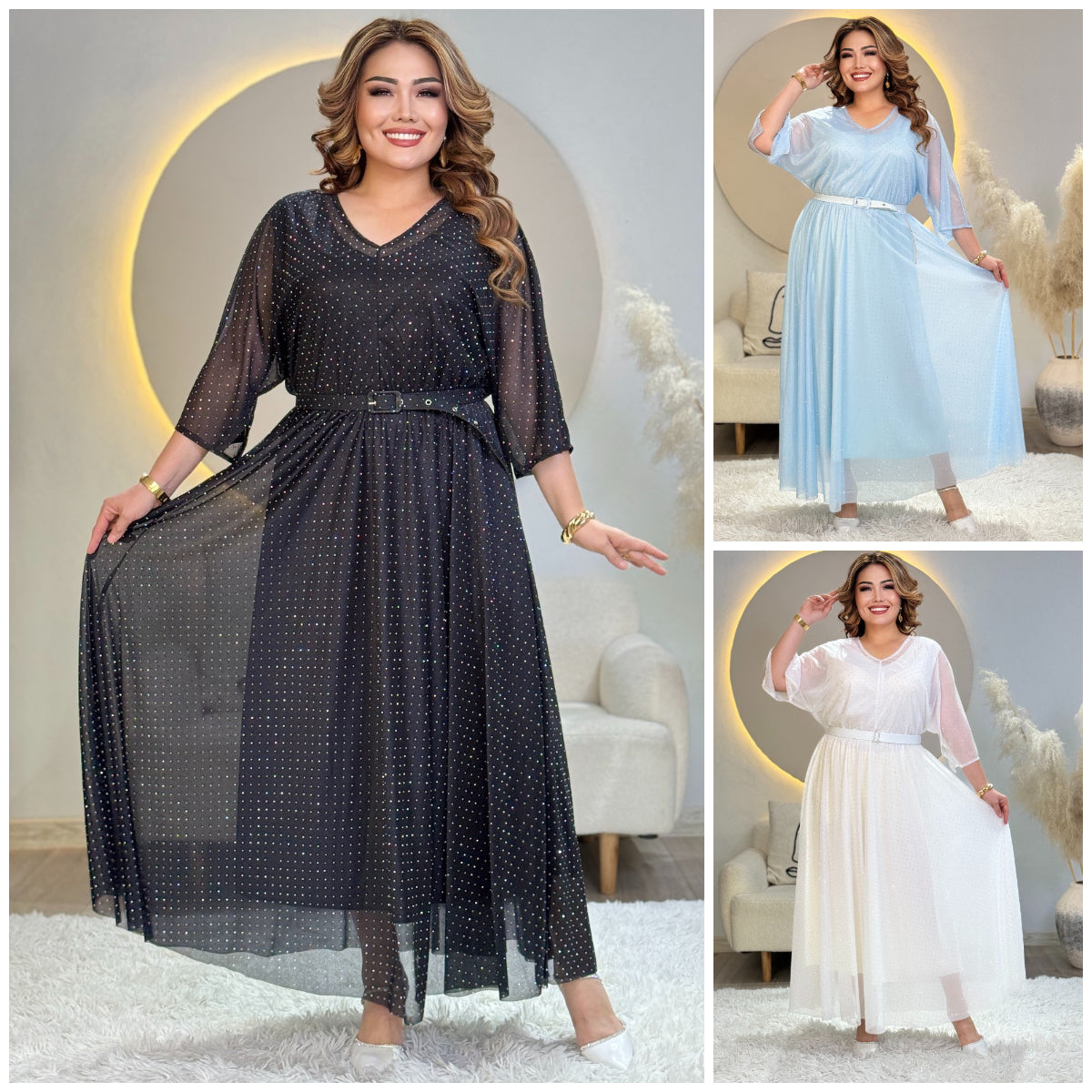 【S-5XL】Rochie plus size lejeră și strălucitoare