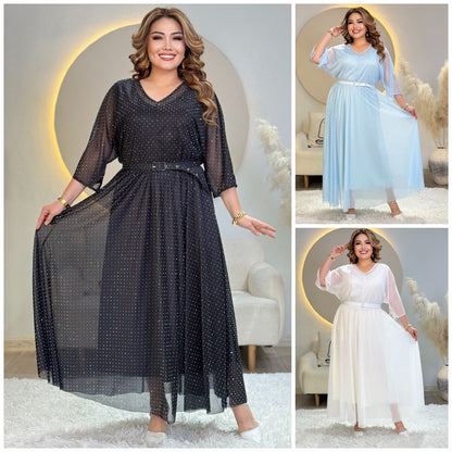 【S-5XL】Rochie plus size lejeră și strălucitoare