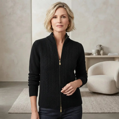 💕✨Noutate pentru sezonul toamnă-iarnă: Pulover elegant și casual pentru femei, cu guler înalt și fermoar.