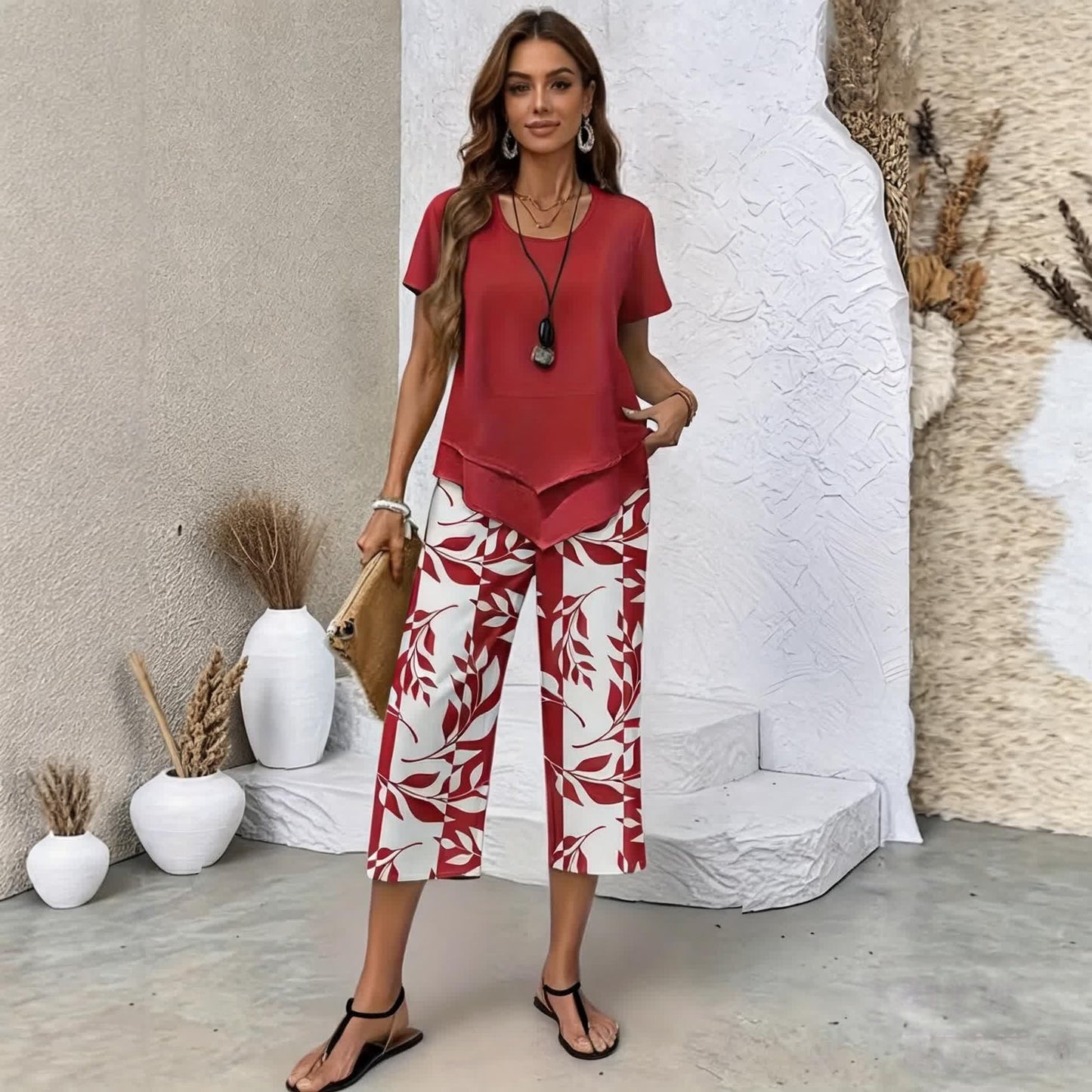 ✨✨【S-5XL】| Set Fresh Breeze din 2 piese | Set de vară multicolor, ușor și elegant
