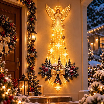 💡✨ Decorațiune luminoasă de perete cu scenă de Crăciun