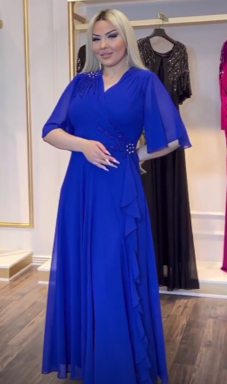 【S-5XL】❤️2025 noua rochie din sifon cu volane