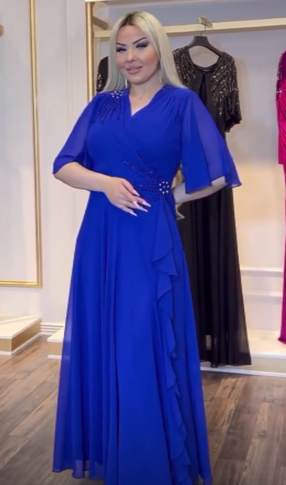 【S-5XL】❤️2025 noua rochie din sifon cu volane