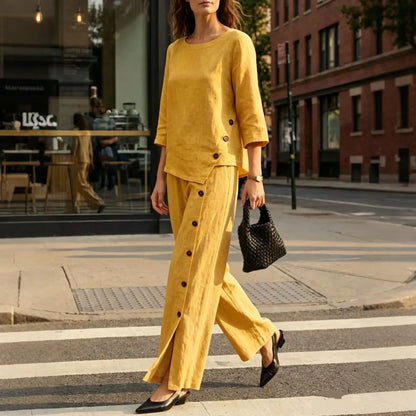 ✨【S-5XL】Costum casual de damă cu cămașă și pantaloni, stil urban casual