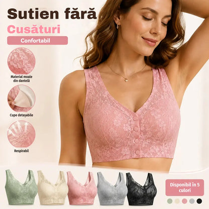 😍【Pachet de 3 bucăți】Sutien fără fir pentru femei cu nasturi în față ❤️【40-100kg】